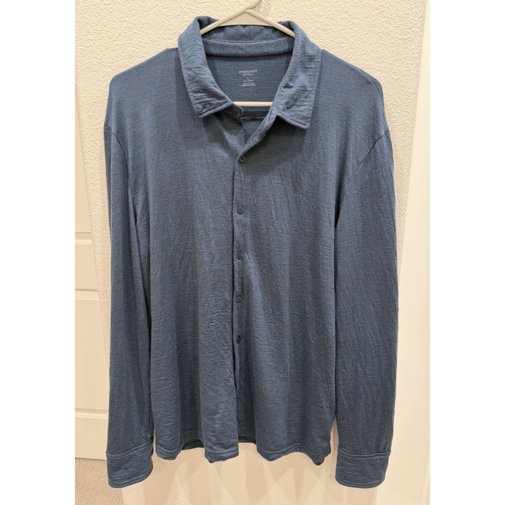 Men's Icebreaker Merino Wool Button-down Shirt Large Dk Teal Collared Layering